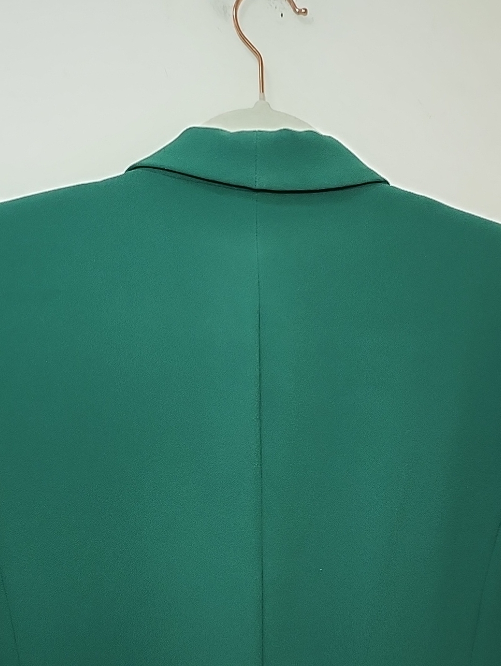 Zara Dark kelly green roll-up sleeve blazer open-front shawl collar front Sz M - Picture 12 of 16